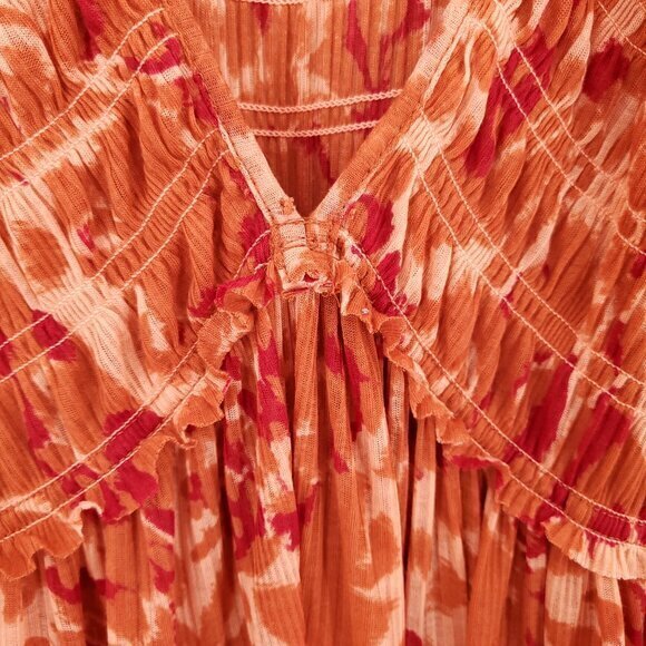 Free People Dark Romantic Tunic S Merlot Combo (Orange/Red) - Picture 7 of 16